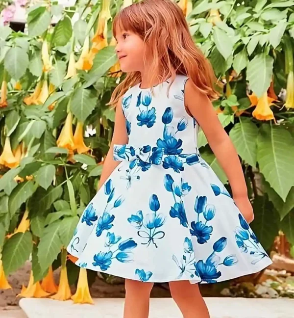 Vestido niña de raso