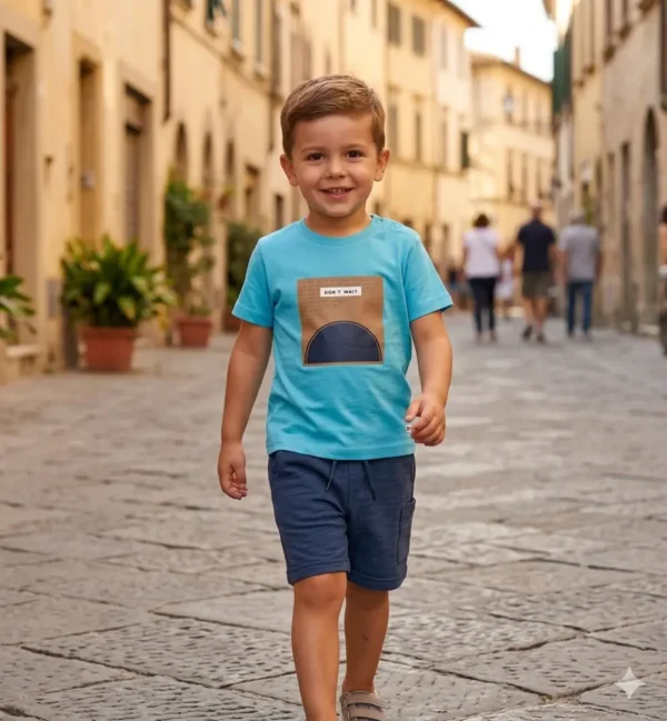 Camiseta niño algodón estampada sarabanda