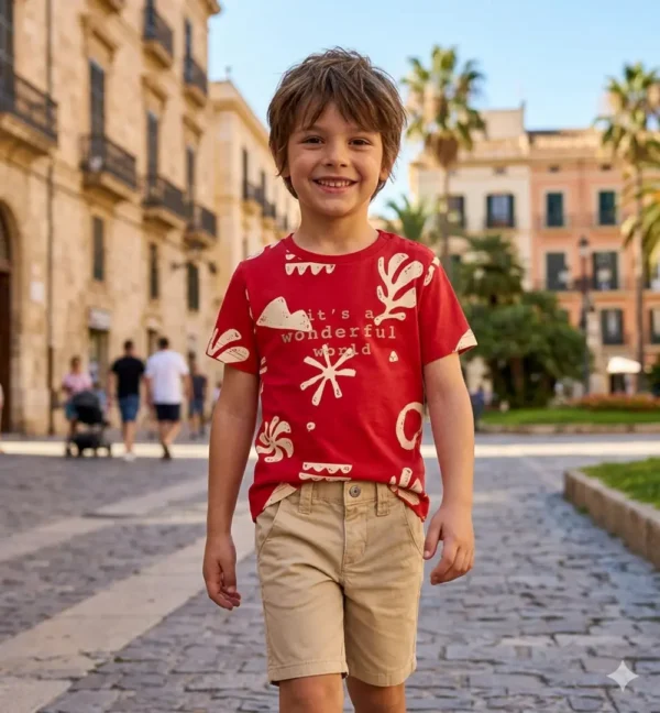 Camiseta de algodón para niño