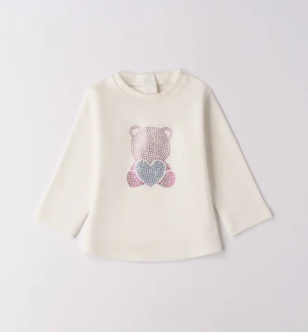 Camiseta bebé niña oso de strass iDO