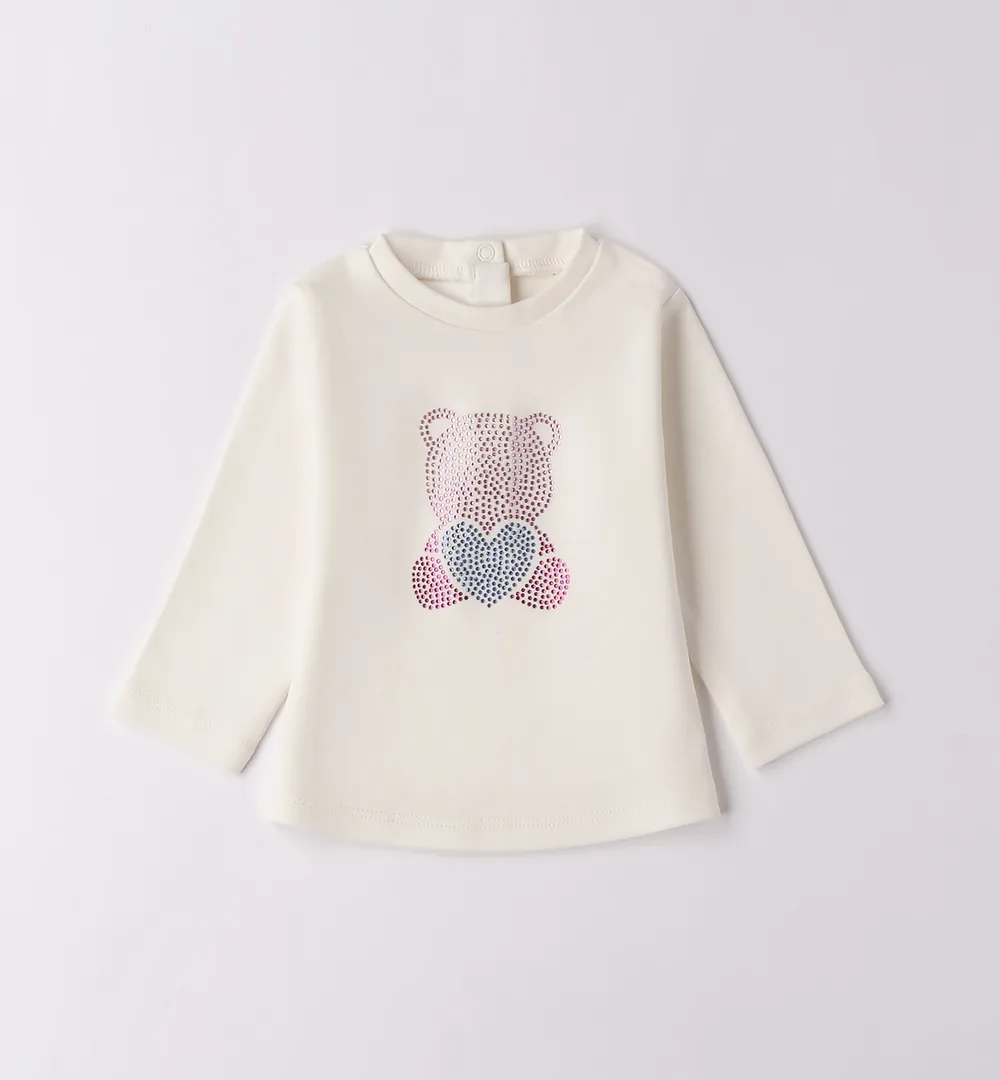 Camiseta bebé niña oso de strass iDO 1 Camiseta bebé niña oso de strass iDO