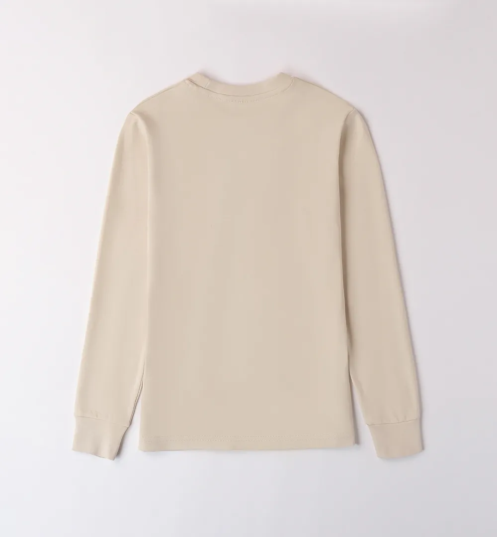 Camiseta beige chico Sarabanda con mensaje 4 Camiseta beige chico