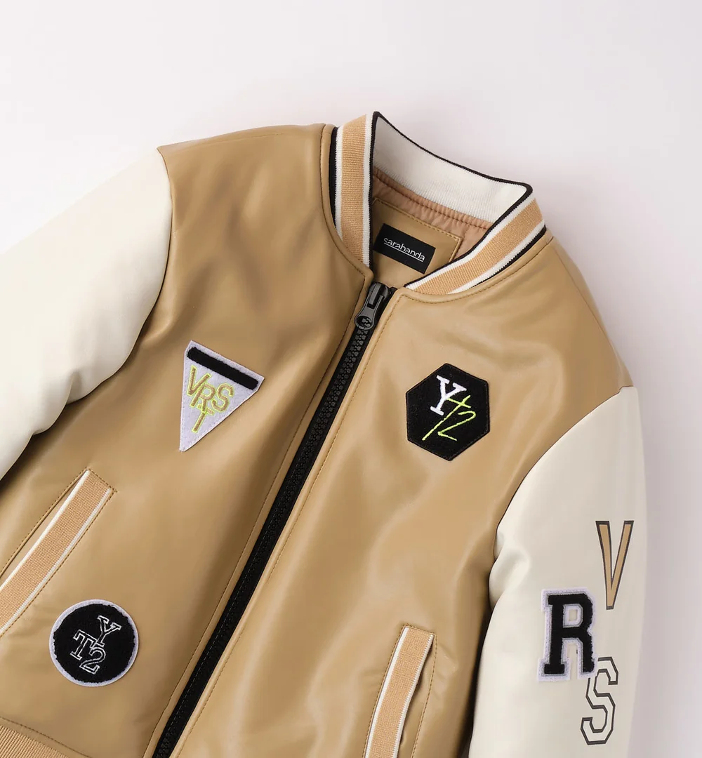 Chaqueta bomber polipiel Sarabanda camel 3 chaqueta bomber polipiel