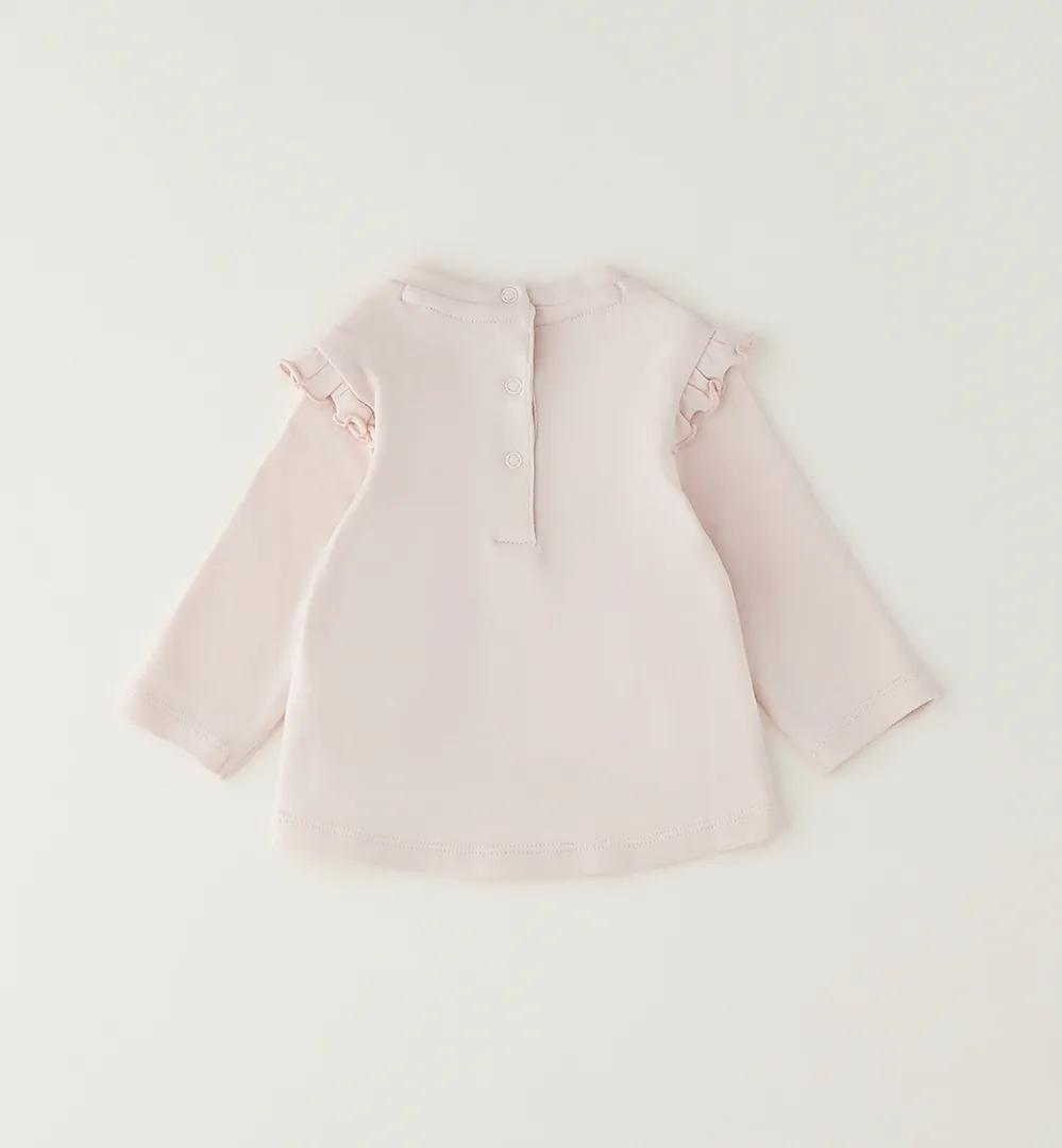 Conjunto bebé niña iDO rosa con camiseta estampada y leggings 5 Conjunto bebé niña rosa