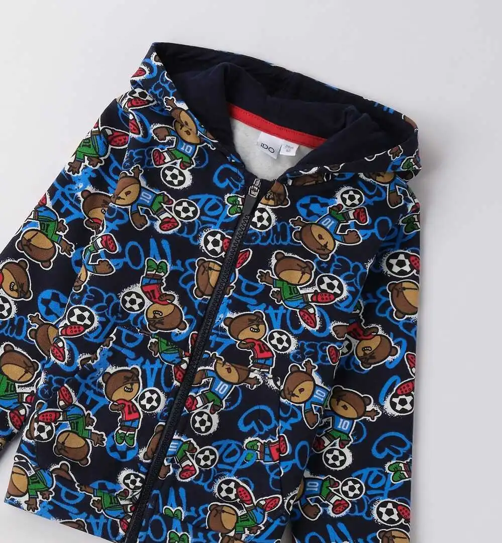 Conjunto chándal bebé niño iDO con sudadera estampada y pantalón azul marino 4 Conjunto chándal bebé niño