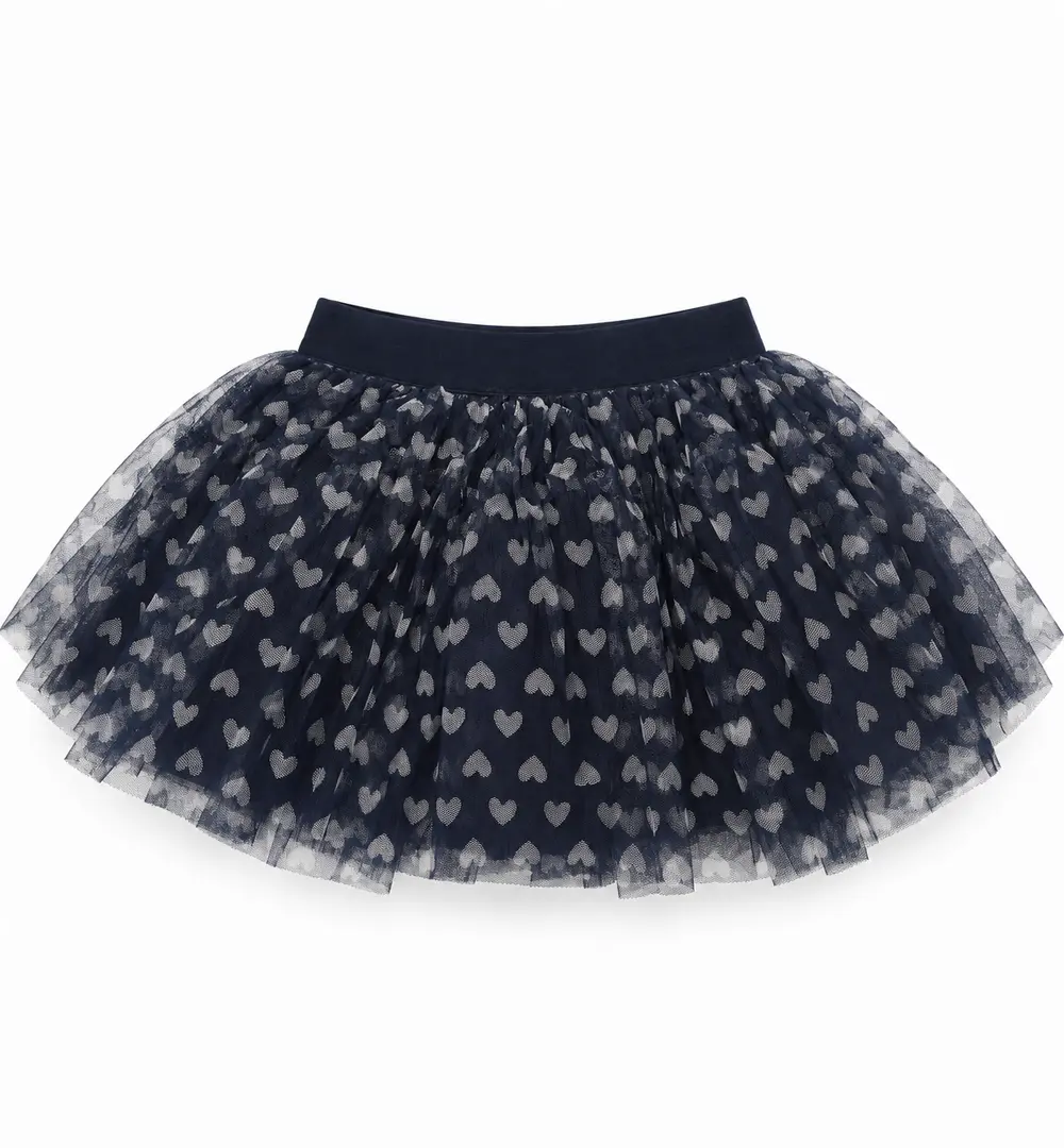 Falda tul bebé niña 1 Falda tul bebé niña azul marino con corazones