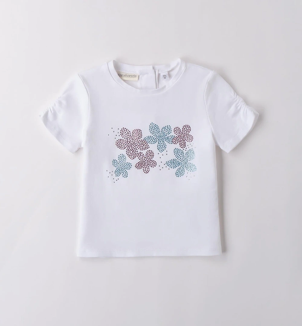 Camiseta niña algodón con flores 1 Camiseta niña algodón con flores.