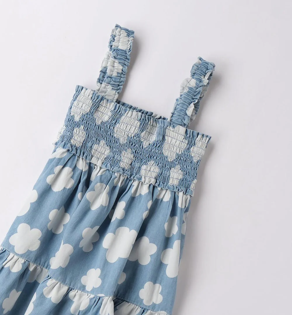 Vestido de algodón para niña ''Nubes del Cielo'' 4 Vestido de algodón para niña