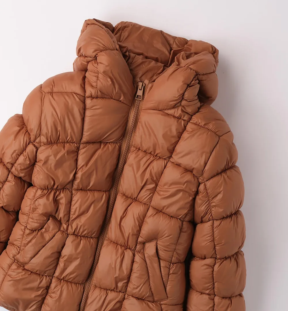 Anorak chica Ido marrón acolchado con capucha 3 Anorak chica Ido
