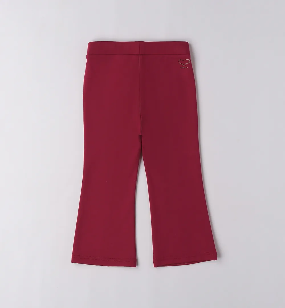 Conjunto niña pantalón campana granate y camiseta Sarabanda 8 conjunto niña pantalón campana