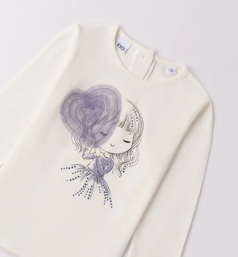 Conjunto niña lila con camiseta ilustrada iDO 4 Conjunto niña lila