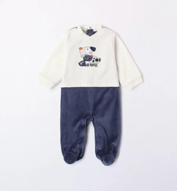 Pelele bebé niño terciopelo