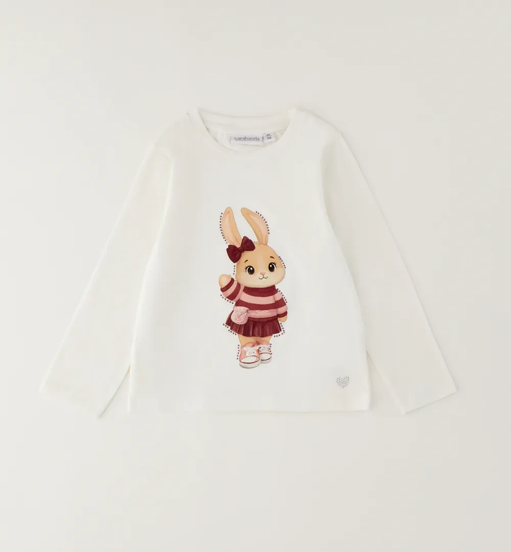 Conjunto niña pantalón campana granate y camiseta Sarabanda 3 conjunto niña pantalón campana