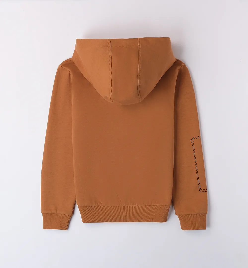 Sudadera adolescente chico Sarabanda camel con capucha 5 sudadera adolescente chico