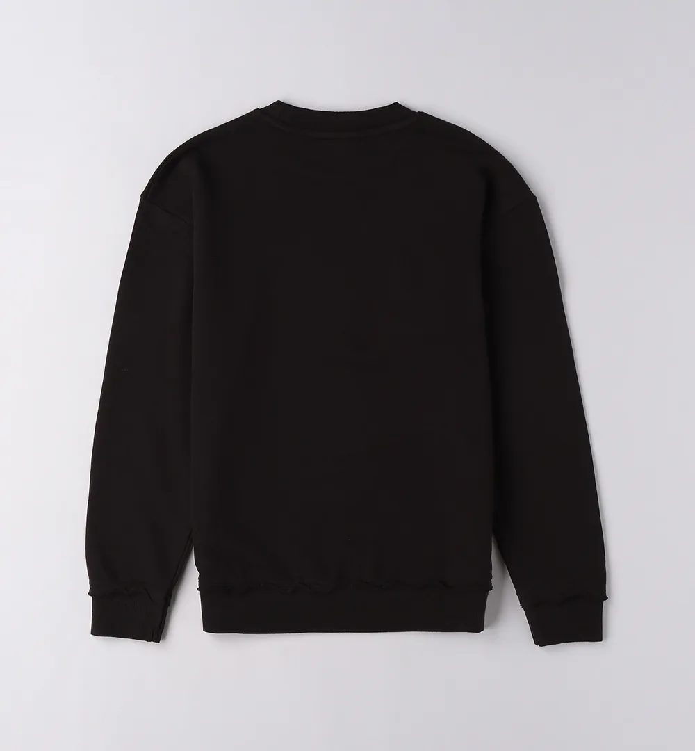 Sudadera negra chico con estampado gráfico 4 Sudadera negra chico adolescente